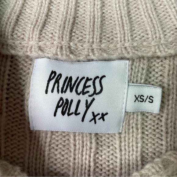 PRINCESS Polly Pastel Pink Cropped Boxy Blouson Sleeve Knit Sweater - Picture 4 of 5